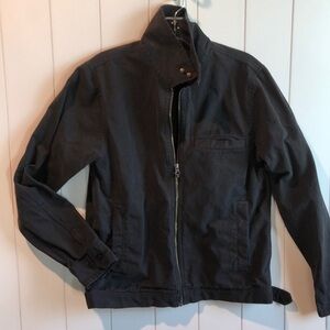 Dark Seas black cotton canvas surf wear jacket zip front pockets S
